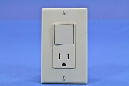 Leviton almond decora combination rocker light switch &amp; receptacle 15a 5678-a for sale