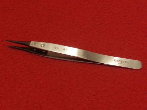 Excelta 159-RT Tweezer Stainless Carbofib Replaceable Straight Fine Soft Tip 5&#034;
