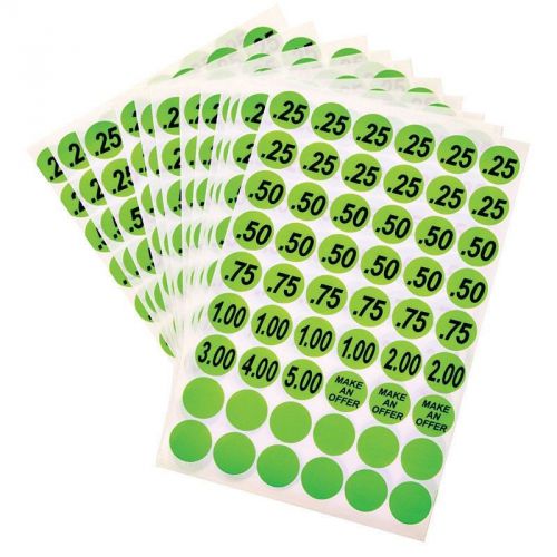 Hy-Ko Price Labels Green 3/4&#034; Pack of 10
