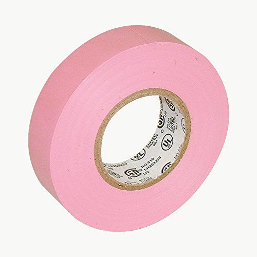 JVCC E-Tape Colored Electrical Tape, 66&#039; Length x 3/4&#034; Width, Pink New
