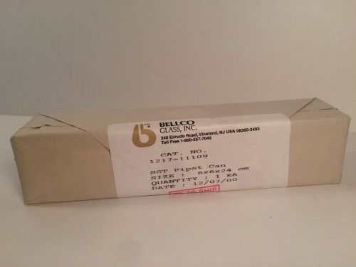 NEW SEALED Bellco Pipet Sterilizing Autoclave Can 6x6x24cm Stainless Steel