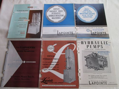 Lapointe machine tool broaching machines 1950s catalog -tool, metal working d for sale