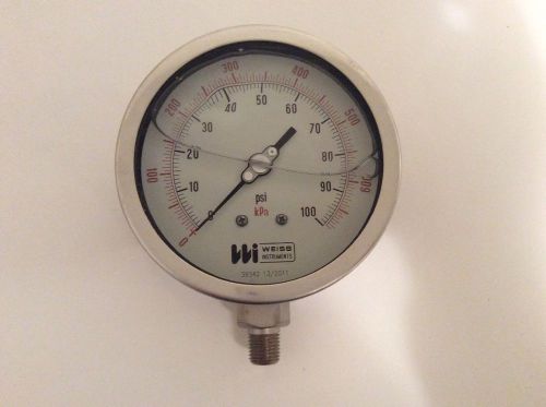 Weiss instruments pressure gauge liquid filled 0-100 psi for sale