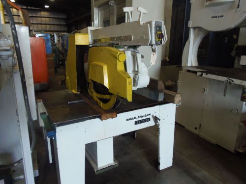 18&#034; dewalt industrial arm saw, 40&#034; x 50&#034; table, 24&#034; travel, 440v for sale