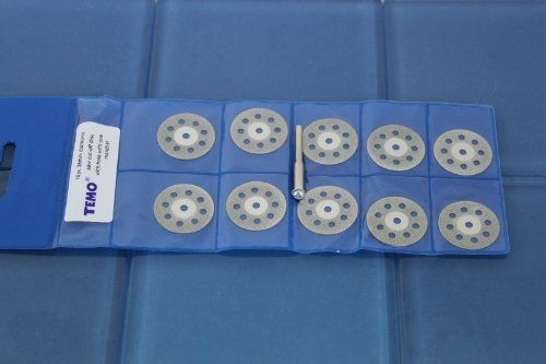 TEMO 10pc 1&#034; (25mm) Diamond coated Cut-Off Wheel w Breath Hole Saw Disc 1/8&#034;