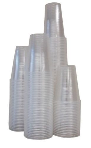 Crystalware Plastic Cups, 9 oz., Clear, Packed in bags of 80 12/case (960 Cups)