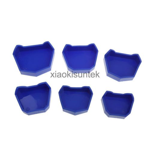 Rubber dental lab plaster model former base molds set blue - 6 pcs/set blue for sale