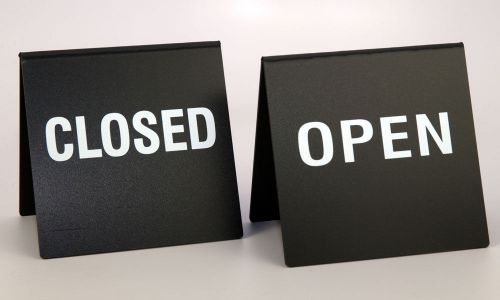 Closed/Open Reversible Signs, Tent Style, 5 pack, Black w/white, Free Shipping