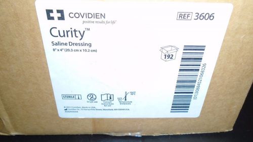 Covidien Curity Saline Dressing 8x4&#034; Box of 192 REF: 3606 Not Expired