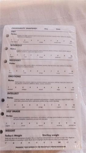 Personality snapshot planner organizer refill pages~classic size~health~fitness for sale