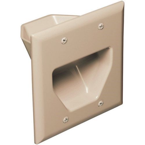 Datacomm Electronics 45-0002-IV Dual-Gang Recessed Cable Plate - Cream