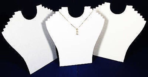 3 WHITE 9&#034; VELVET NECKLACE PENDANT JEWELRY DISPLAYS