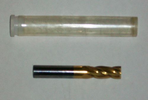 3/8 solid carbide tin coated end mill 4 flutes loc 7/8 shank 3/8 new for sale