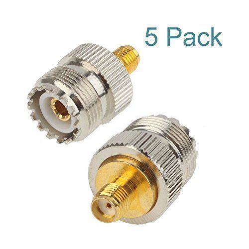 Maxmoral UHF Female to SMA Female Plug RF Coaxial Adapter Connector 5PCS