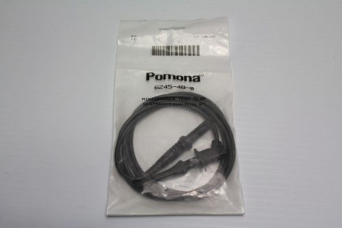 Pomona 6245-48-0 black mini-grabber test clip to banana plug new for sale