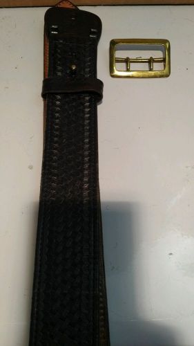 Triple k leather duty belt basketweave ( size 40 ) for sale