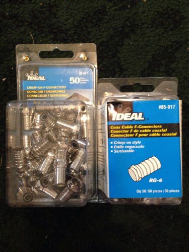 Ideal F connectors Crimp on RG6 85-017 lot 2 pks 88 pcs lot