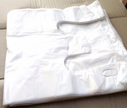 1/6 Pure White Plastic T-shirt Bag 12x6x21 NEW 500 PC LARGE WHITE BAGS