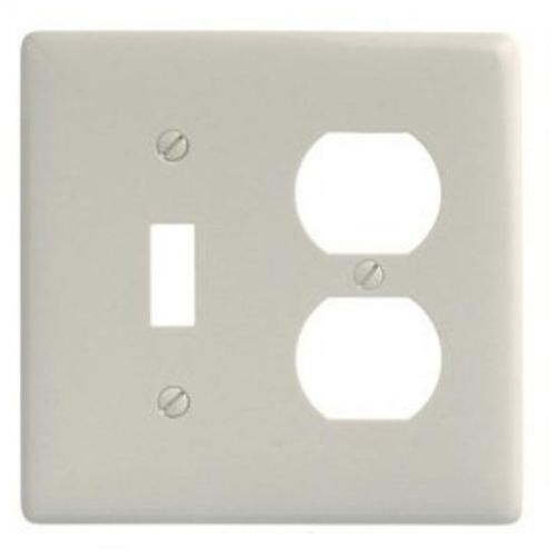 Wallplate 2-Gang Duplex Toggle Almond Hubbell Electrical Products NP18LA
