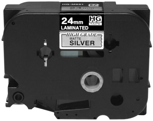 Brother HGM951 P-Touch Tape Blk/Silver Fits PT-2600 PT-2403PC TZeS951