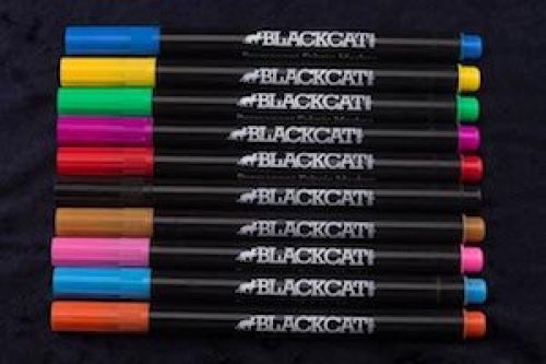 Blackcat sales permanent fabric markers - pack of 10 high quality fine-tip pens. for sale