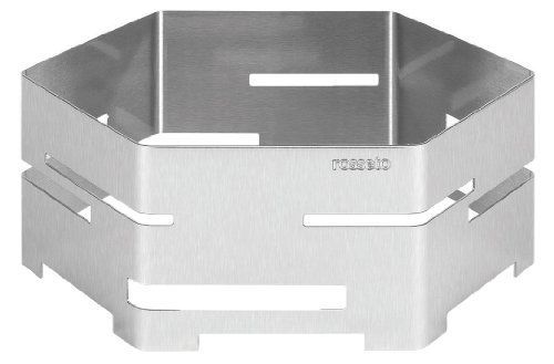 Rosseto SM117 16-Inch Brushed Stainless Steel Hexagon Buffet Riser, Medium