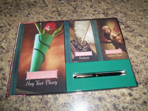 Victorian collection any year diary, address book, notebook/pen set--NIP