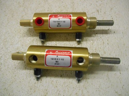 ALLENAIR PNEUMATIC CYLINDER, A, 1 &amp; 1/2&#034; X 1/2&#034;, BC, #107, LOT OF 2, NEW