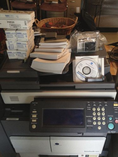 Konica minolta bizhub 420 b&amp;w scanner/copier/printer + extra ink toner for sale