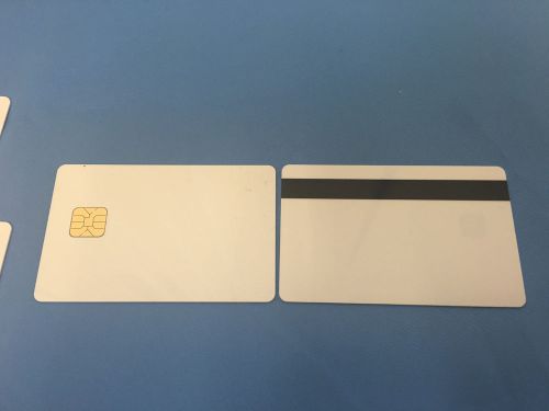 Sle 4428 contact ic - big chip - white pvc smart card w/ hico 2 track - 100 pack for sale