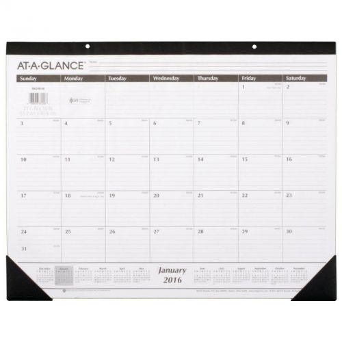 AT-A-GLANCE Monthly Desk Pad Calendar 2016, Ruled, 21-3/4 x 16 Inches (SK2400)