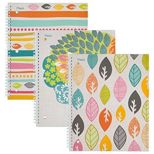 Mead Spiral Notebooks 1 Subject College Ruled Assorted Botanical Boutique 3