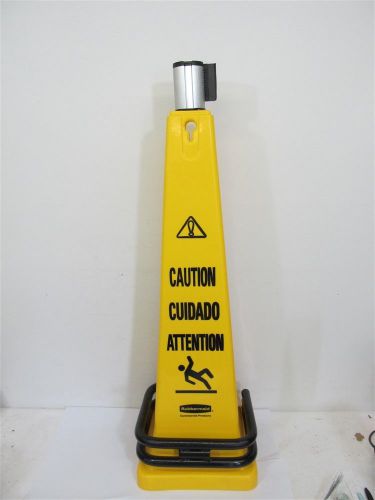 Rubbermaid 6287-00, 36&#034; four sided yellow safety cone with belt cassette for sale