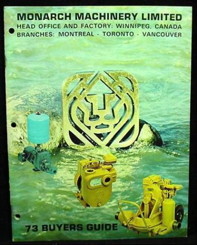 Monarch machinery 1973 buyers guide catalog mixers fire/hand pumps equipment +++ for sale