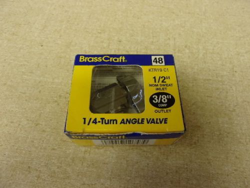 NEW Brasscraft KTR19C1 1/4 Turn Angle outlet Valve 1/2&#034; 3/8&#034; *FREE SHIPPING*
