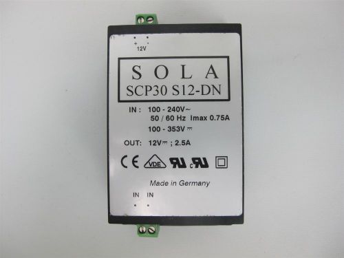 Sola SCP30 S12-DN DIN Rail Mount Power Supply 12V 2.5A