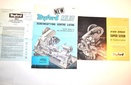 Myford high speed super 7 center lathe &amp; ml10 screwcutting lathe brochures rr859 for sale