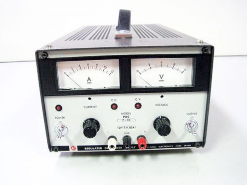 Kikusui pac 7-10 variable dc power supply 0-7v @ 0-10a pac7-10 for sale