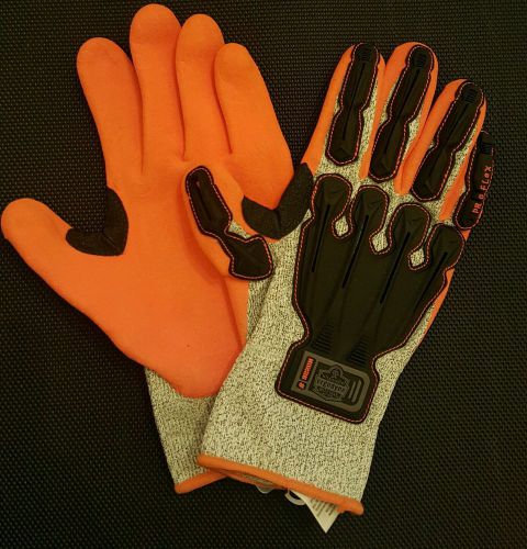 Ergodyne 922cr nitrile dir gloves, gray/orange, small, pr flex for sale