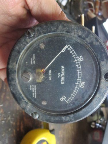 Weston Model 1534 AC Amp gauge 0-150 amp 3 1/2&#034;  vintage military equipment