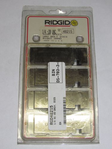 New ridgid 48215 1/4-20 unc high speed universal bolt dies, right hand usa for sale
