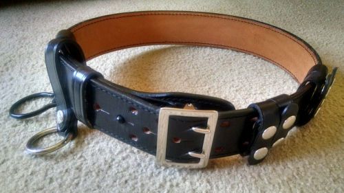 Dutyman Leather Police Duty Belt Holster With Accessories 34&#034; ~ USED