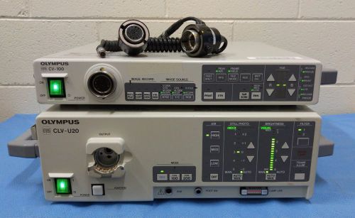 Olympus EVIS CV-100 Processor &amp; EVIS CLV-U20 Light-Source w/ MH-236 Pigtail