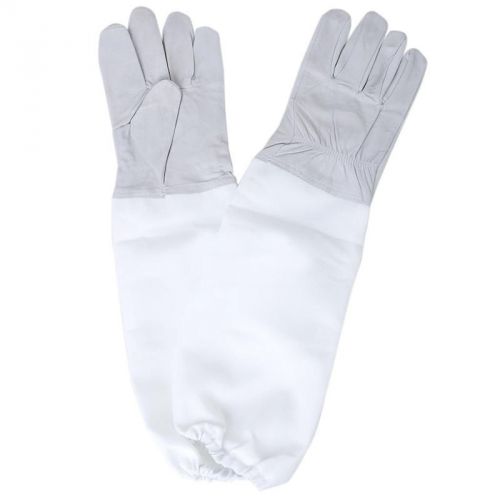 Protective beekeeping gloves goatskin gloves with long cotton sleeves for sale