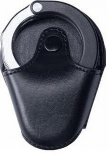 Asp 56138 black duty belt open top plain handcuff case - fits asp cuffs for sale