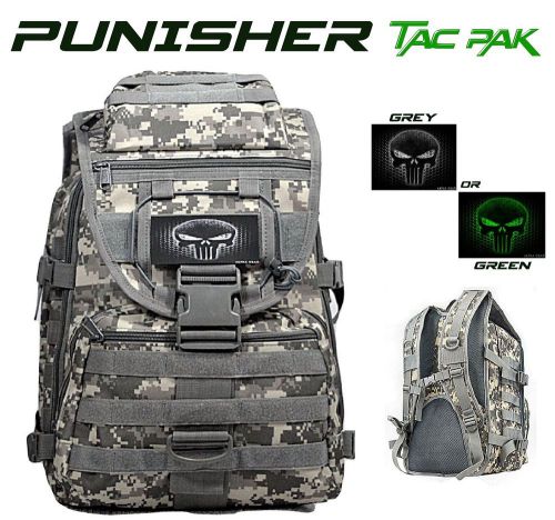 Punisher tactical backpack / acu camo ammo / range bag 2 insignia color options for sale