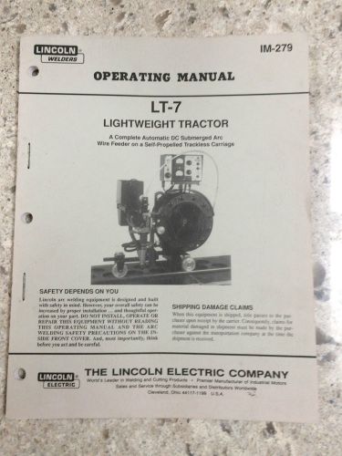 Lincoln Welder LT-7 Operating Manual