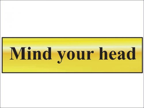 Scan - Mind Your Head - Polished Brass Effect 200 x 50mm