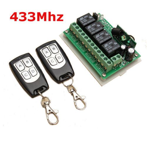 Wireless remote control 12v 4ch channel 433mhz switch with 2 transmitter y for sale
