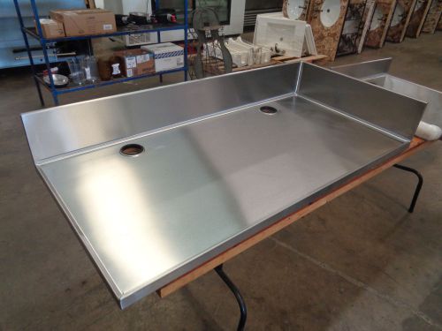 NEW! 58.5&#034;x28.5&#034; STAINLESS STEEL BEVERAGE STATION COUNTERTOP WITH 8&#034; BACKSPLASH.